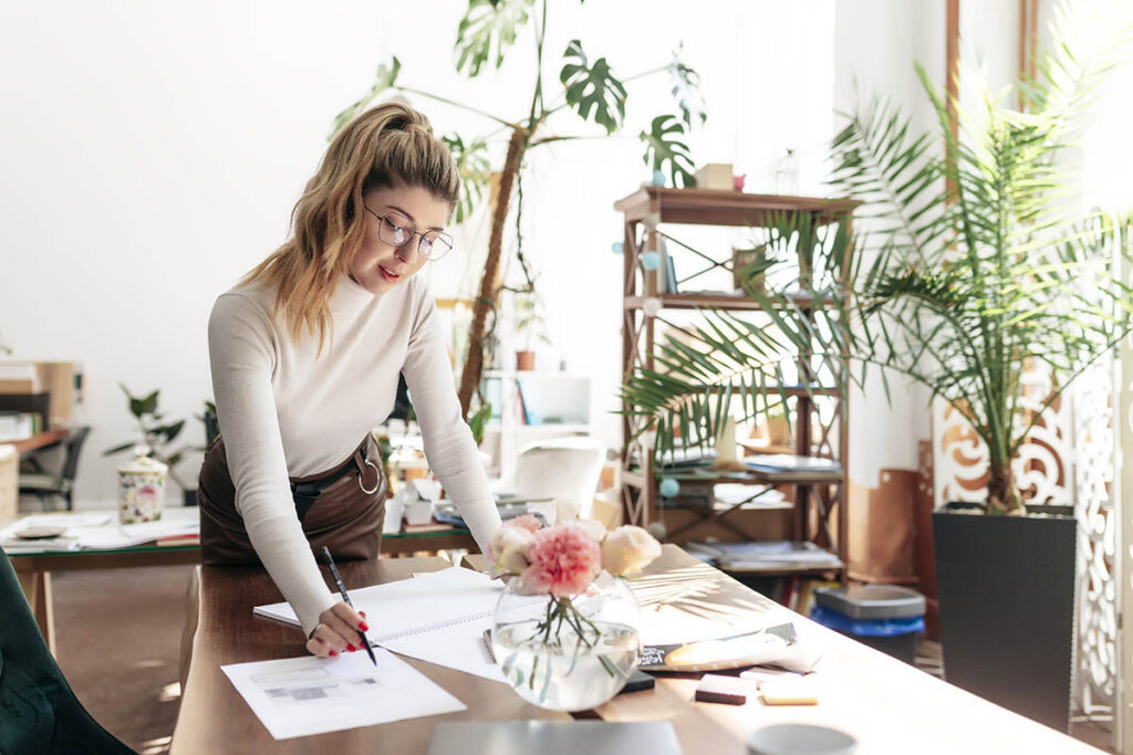 an interior designer is working on a new project 8CV43WD 1