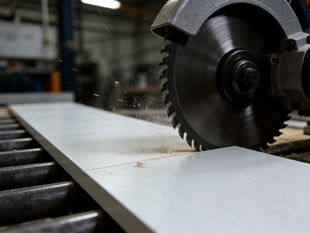 Saw cutting offers a fast and precise solution for straight-line or large-format cutting of PVC foam boards.